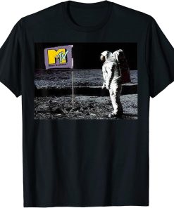 Man On The Moon Logo Flag Graphic T-Shirt