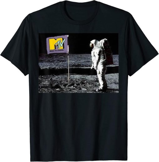 Man On The Moon Logo Flag Graphic T-Shirt