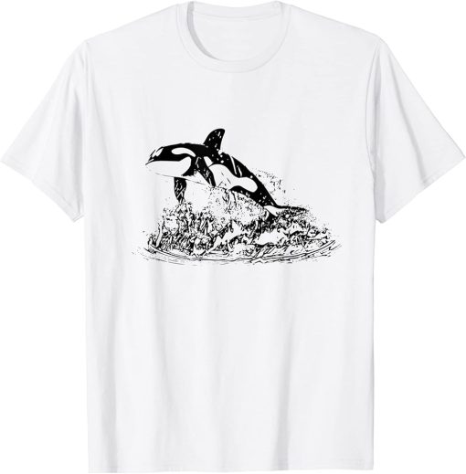 Orca Motif Whale Ocean Predator Design Orcas T-Shirt