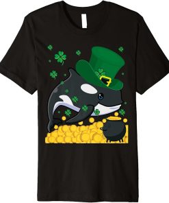 Orca Fish Shamrock St.Patrick"s Day Funny Premium T-Shirt