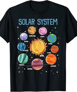 Solar System Planets Science Space Boys Girls STEM Kids T-Shirt