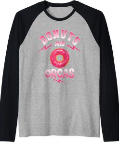 Donuts And ORCAS T-Shirt Doughnut ORCA Raglan Baseball Tee