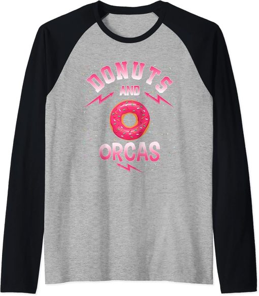 Donuts And ORCAS T-Shirt Doughnut ORCA Raglan Baseball Tee